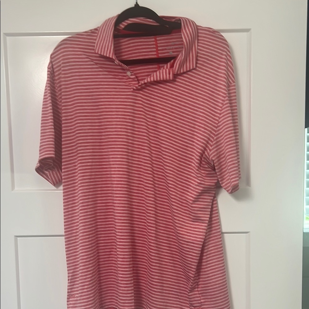 Nike Red and White Polo Shirt Classic Design